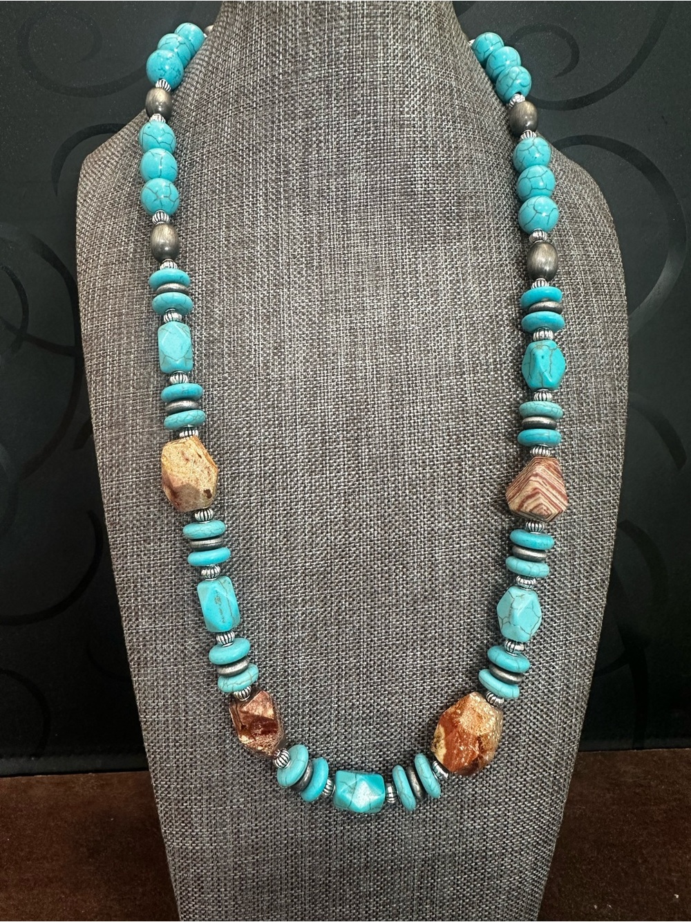Turquoise Bead Statement Necklace - Women Jewelry